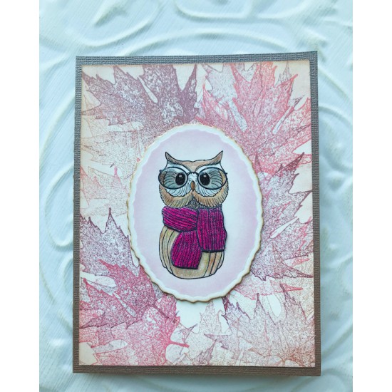 Winter Owl Rubber Stamp