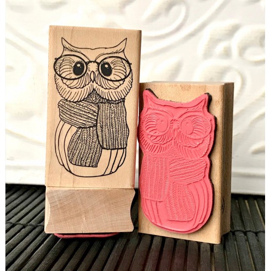 Winter Owl Rubber Stamp