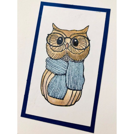 Winter Owl Rubber Stamp