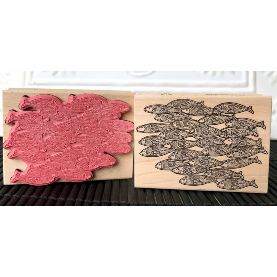School Of Fish  Rubber Stamp