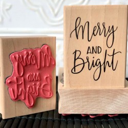 Merry and Bright Rubber Stamp