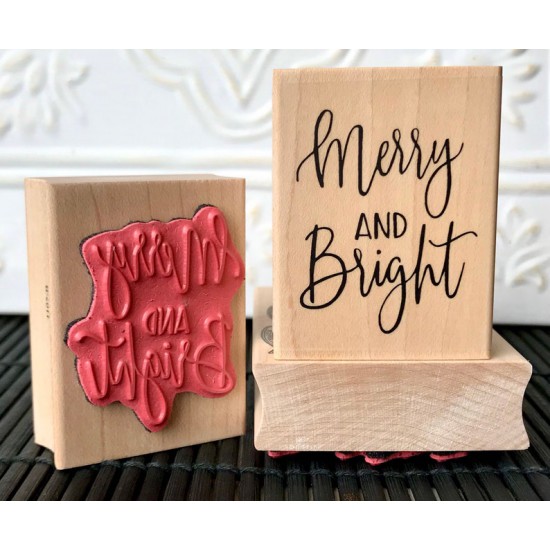 Merry and Bright Rubber Stamp