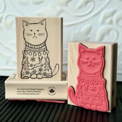 Grumpy Christmas Cat Rubber Stamp Grumpy Christmas Cat Rubber Stamp