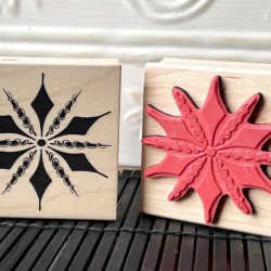 Retro Snowflake Rubber Stamp
