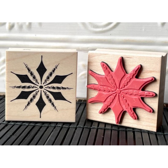 Retro Snowflake Rubber Stamp