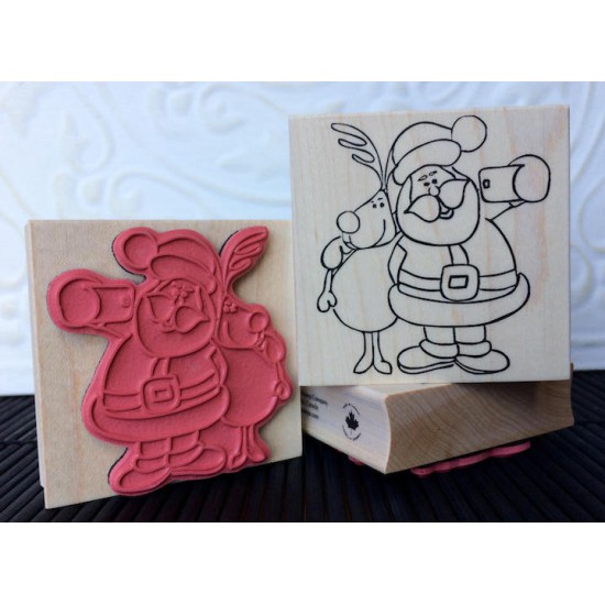 Selfie Santa Rubber Stamp