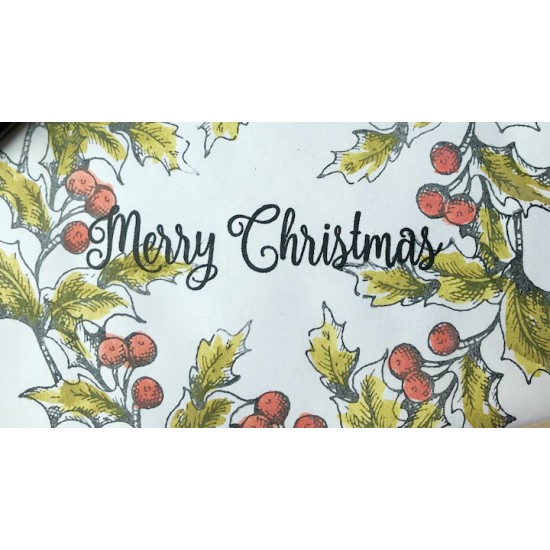 Large Merry Christmas Script Rubber Stamp