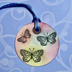 Three Butterflies Rubber Stamp