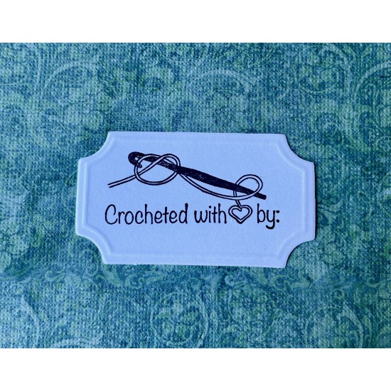 Crocheted with Love Rubber Stamp