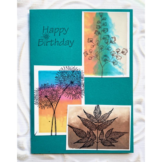 Retro Two Dandelions Rubber Stamp