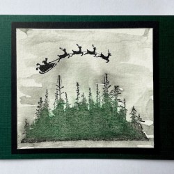 Silhouette Sleigh Rubber Stamp