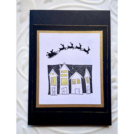 Silhouette Sleigh Rubber Stamp Silhouette Sleigh Rubber Stamp