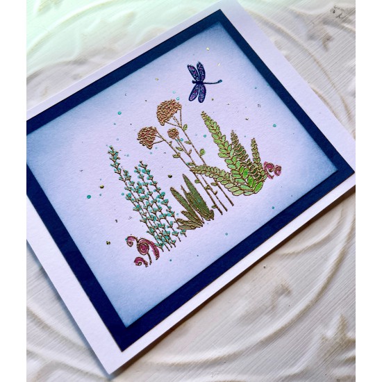 Field of Flowers Rubber Stamp