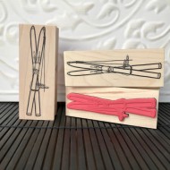 Vintage Skis Rubber Stamp Vintage Skis Rubber Stamp