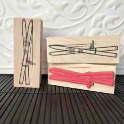 Vintage Skis Rubber Stamp Vintage Skis Rubber Stamp