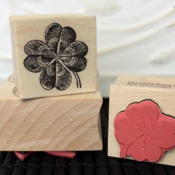 Lucky Four Leaf Clover Rubber Stamp