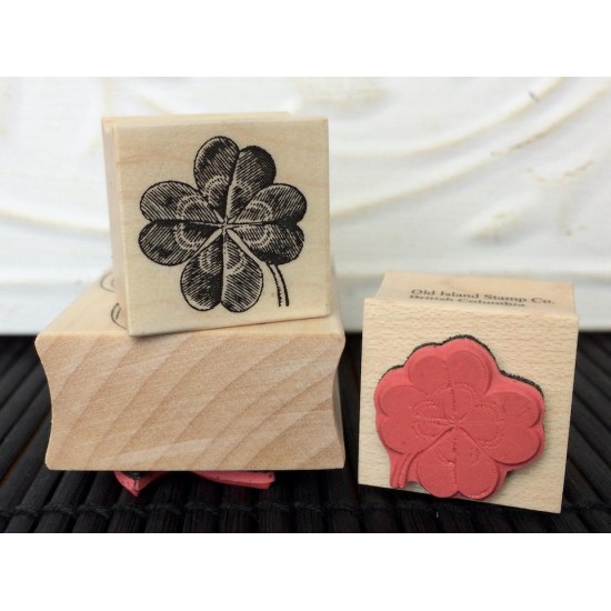 Lucky Four Leaf Clover Rubber Stamp