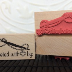 Crocheted with Love Rubber Stamp