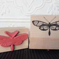 Inka Stamp Wood Mtd Bw Big Butterfly 39 Efs