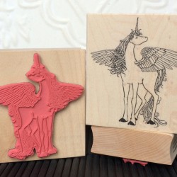 Winged Unicorn Rubber Stamp Winged Unicorn Rubber Stamp