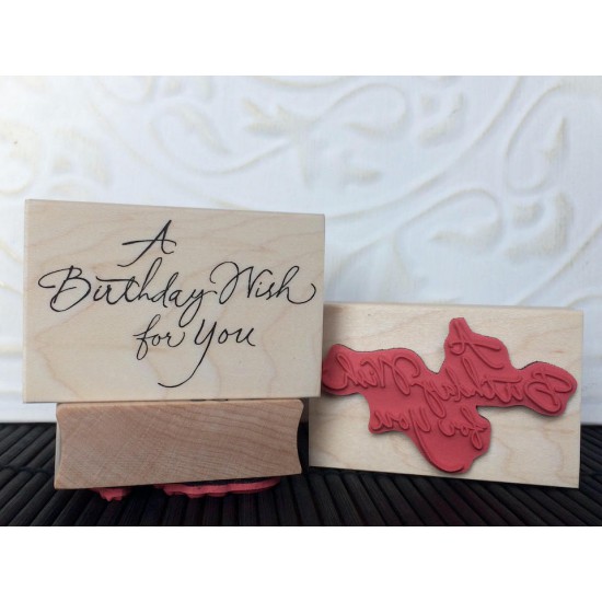 A Birthday Wish for You Rubber Stamp