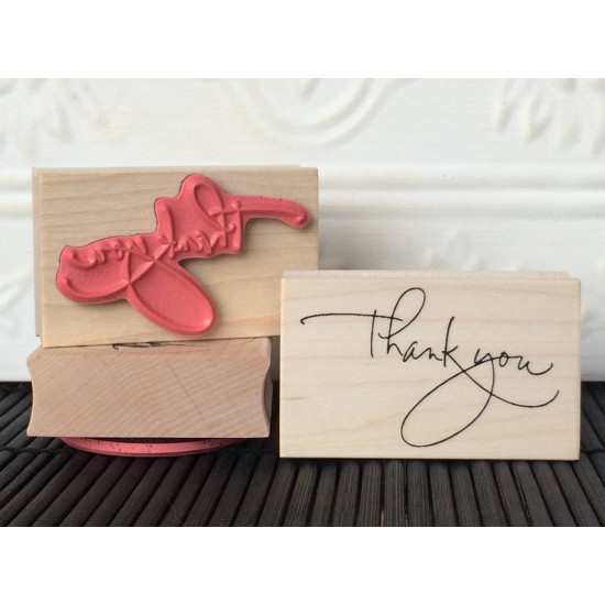 Thank-You Script Rubber Stamp