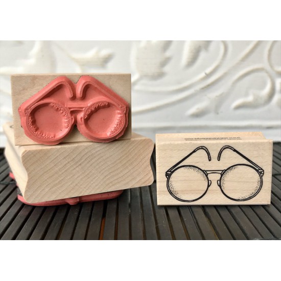 Vintage Glasses Rubber Stamp