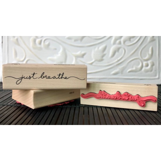 Just Breathe Rubber Stamp