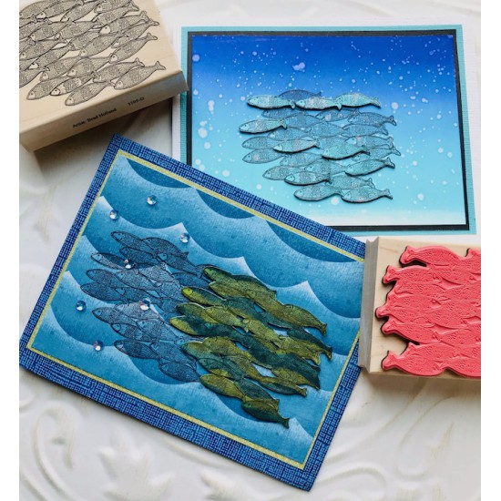 School Of Fish  Rubber Stamp