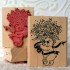 Teddy with Bouquet Rubber Stamp