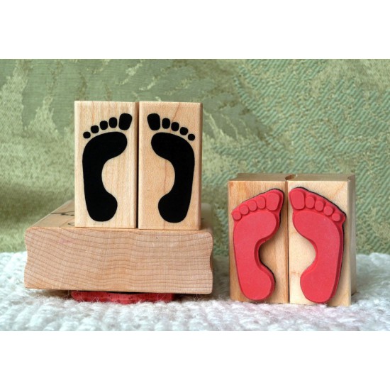 Footprints Rubber Stamp