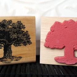 Shaggy Tree Rubber Stamp