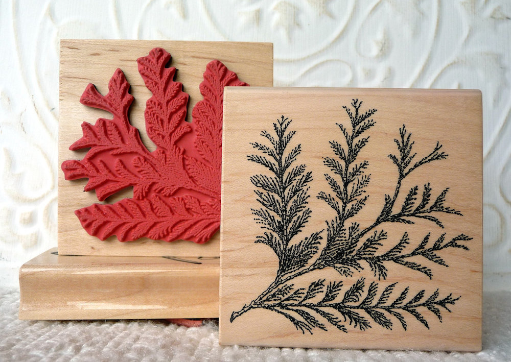 Cedar Bough Rubber Stamp