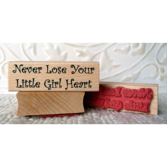 Little Girl Heart Rubber Stamp