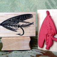 Fishing Fly Rubber Stamp