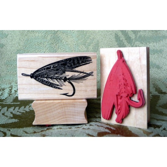 Fishing Fly Rubber Stamp