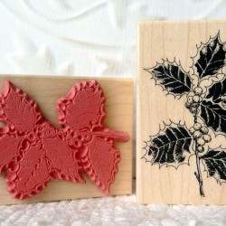 Variegated Holly Rubber Stamp Variegated Holly Rubber Stamp