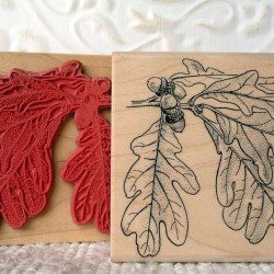 Oak Leaves Rubber Stamp
