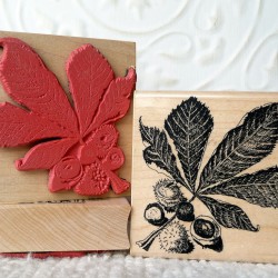 Horse Chestnut Leaf Rubber Stamp