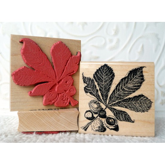 Horse Chestnut Leaf Rubber Stamp