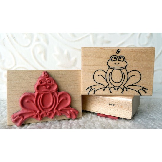 Frog Cartoon Rubber Stamp