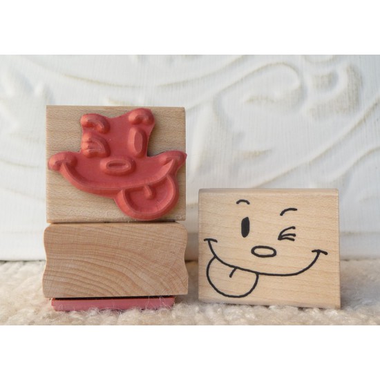 Funny Face Rubber Stamp