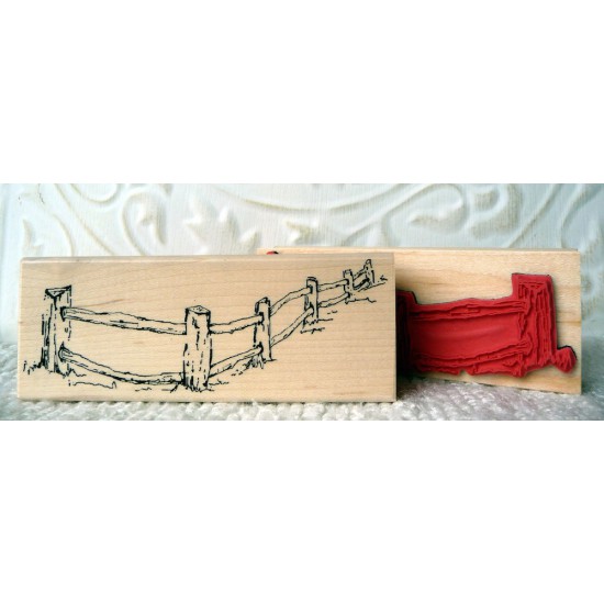 Rustic Fence Rubber Stamp