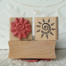 Swirly Sun Rubber Stamp