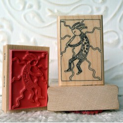 Small Kokopelli Rubber Stamp