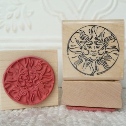Sun Face Rubber Stamp
