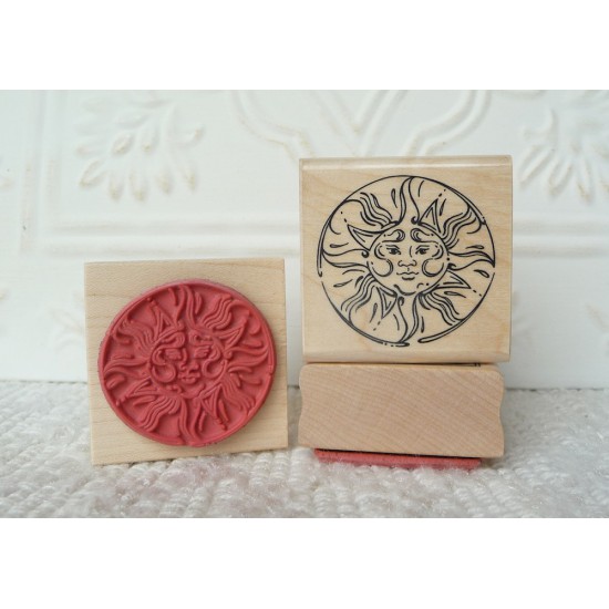 Sun Face Rubber Stamp