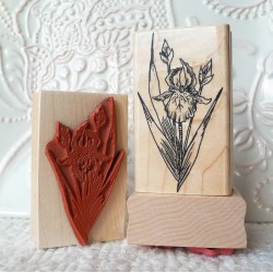 Iris Flower Rubber Stamp