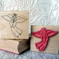 Singing Angel Rubber Stamp