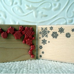 Corner Snowflakes Rubber Stamp